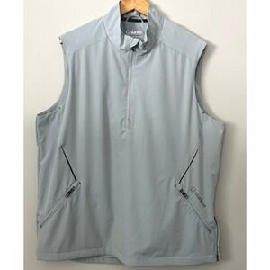 Sunice Vest Mens XL Light Gray 1/2 Zip Performance Stretch Golf Windbreaker